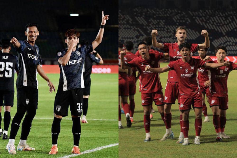 Para pemain Terengganu FC dan PSM Makassar di pertandingan ASEAN Club Championship 2024/2025. (Kolase Berbagai Sumber)