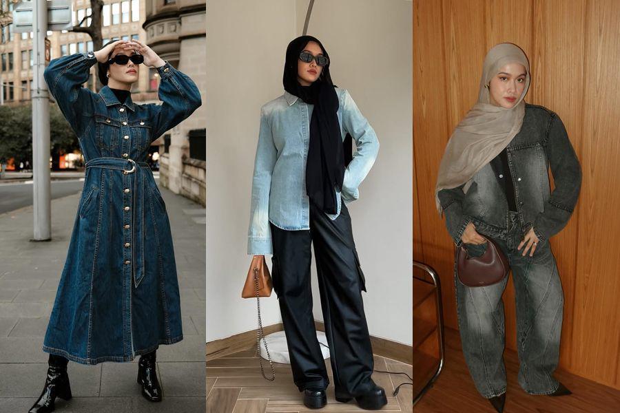 12 Gaya OOTD Denim ala Ana Octarina, Trendy dan Catchy!