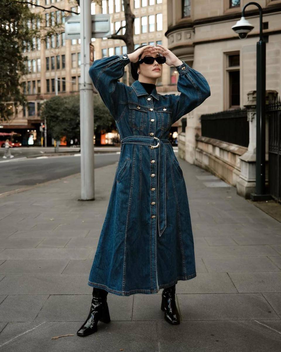 gaya OOTD denim ala Ana Octarina (instagram.com/anaoctarina)