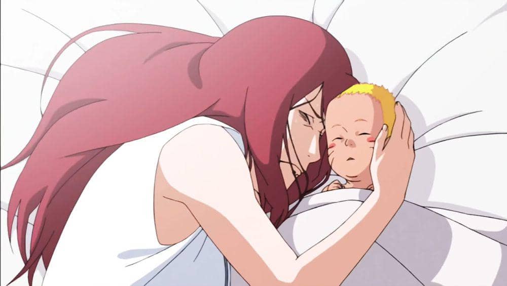 Kushina memeluk Naruto yang masih bayi (dok.Pierrot/Naruto:Shippuden)