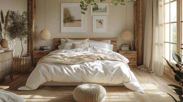 Ilustrasi desain kamar tidur minimalis rustic (vecteezy.com/gankogroup)