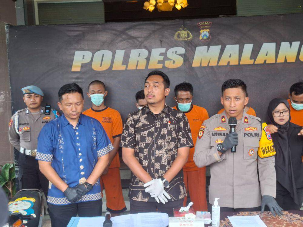 Konferensi pers kasus pencurian dengan kekerasan di Mapolres Malang. (IDN Times/Rizal Adhi Pratama)
