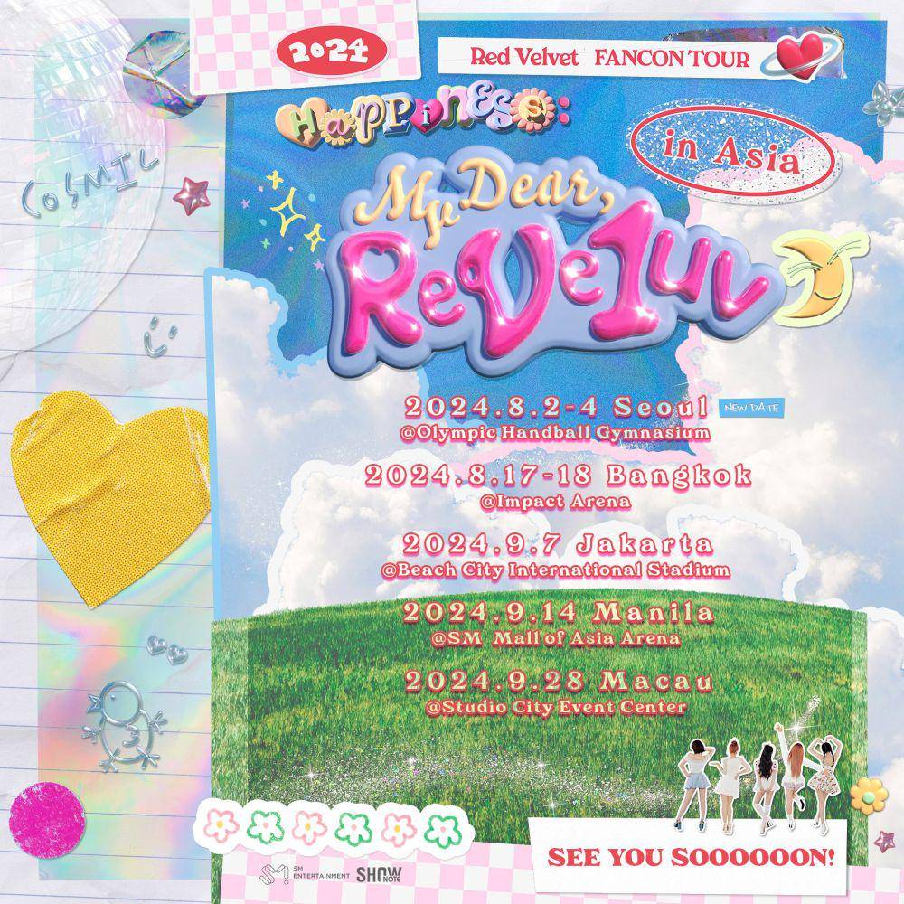 Poster konser Red Velvet berjudul HAPPINESS: My Dear, ReVe1uv (X.com/RVSmtown)