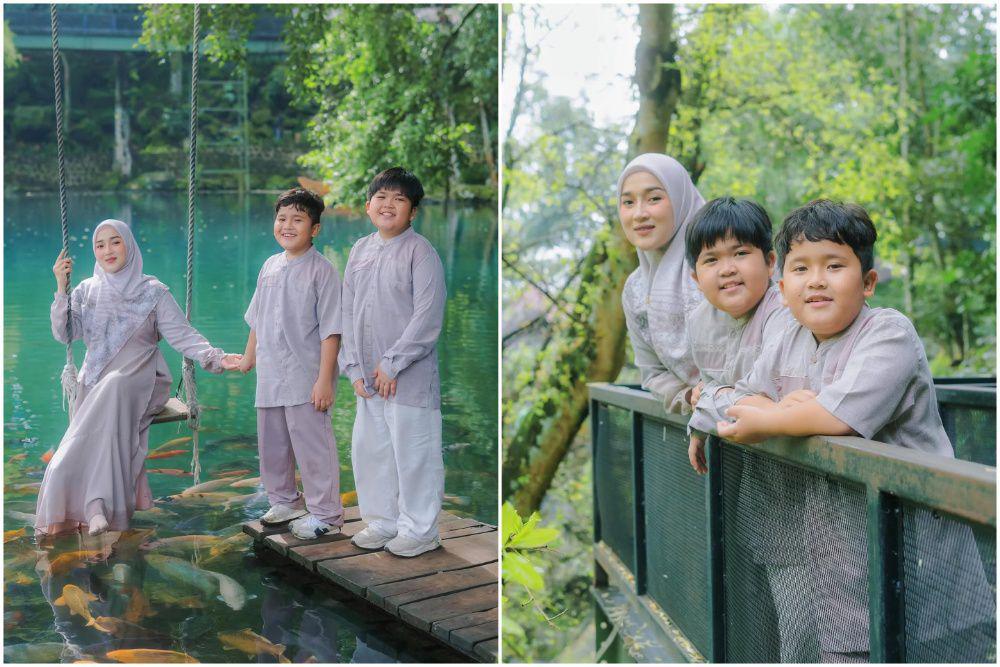 8 Pemotretan Ririe Fairus dan Anak di Telaga Biru Cicerem
