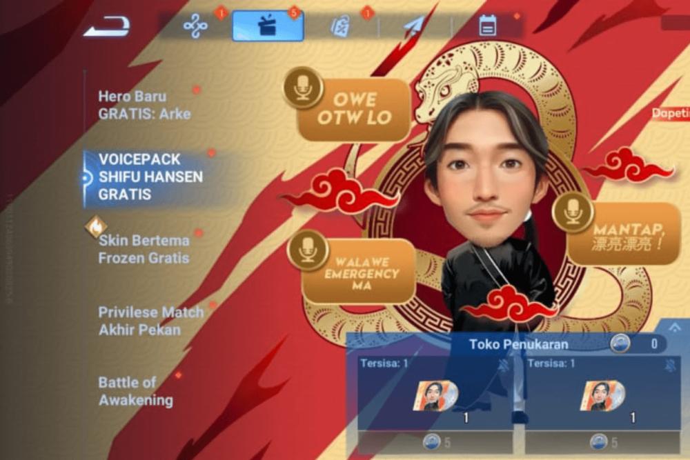 Honor of Kings Rilis Event Voice Pack Shifu Hansen, Gratis!