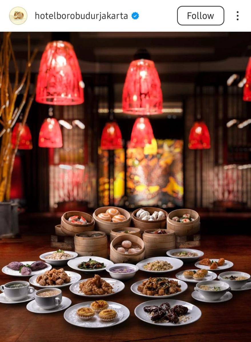 Potret menu Imlek di Hotel Borobudur Jakarta (instagram.com/hotelborobudurjakarta)