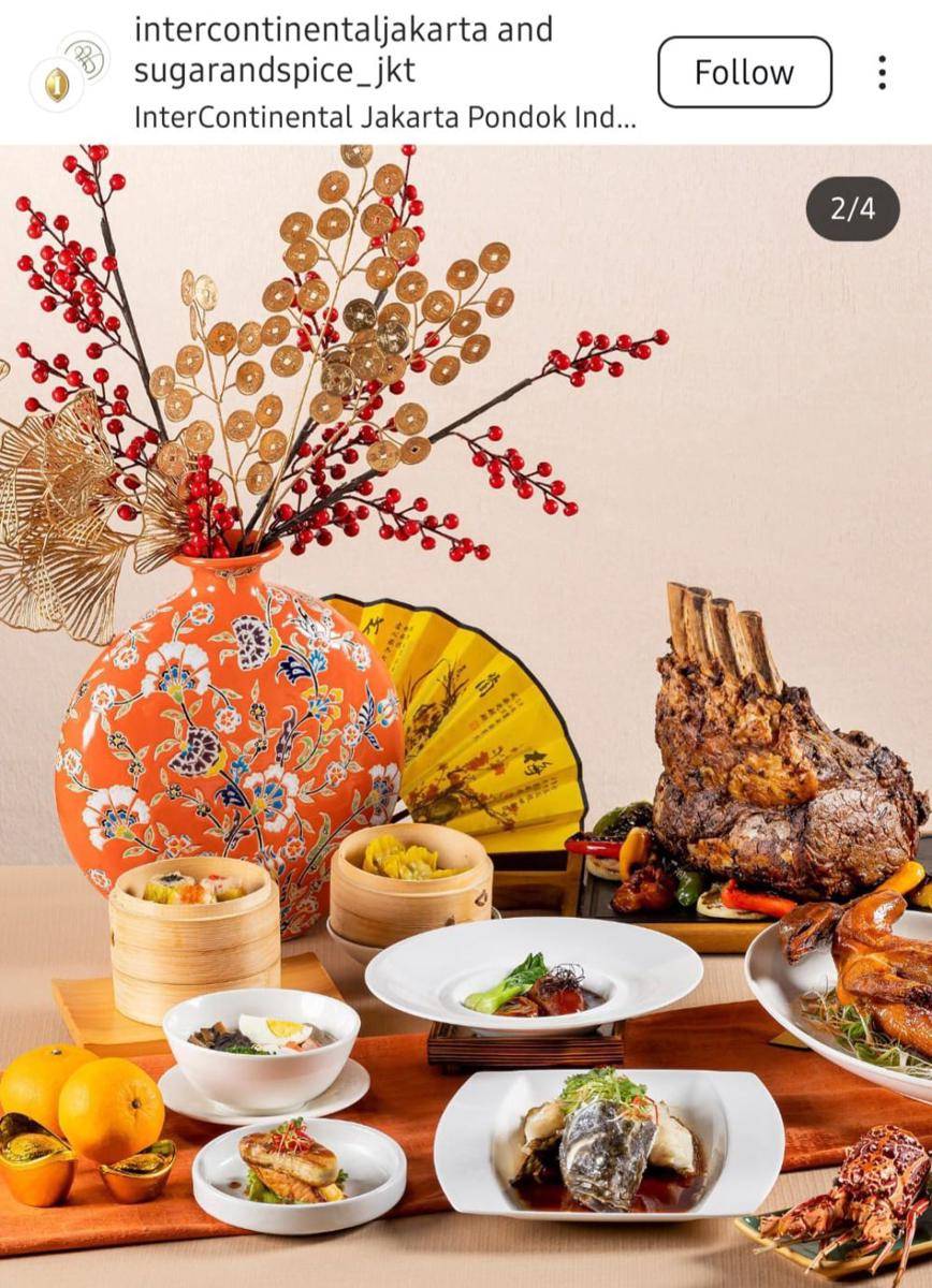 Potret menu Imlek di InterContinental Jakarta Pondok Indah(instagram.com/intercontinentaljakarta)