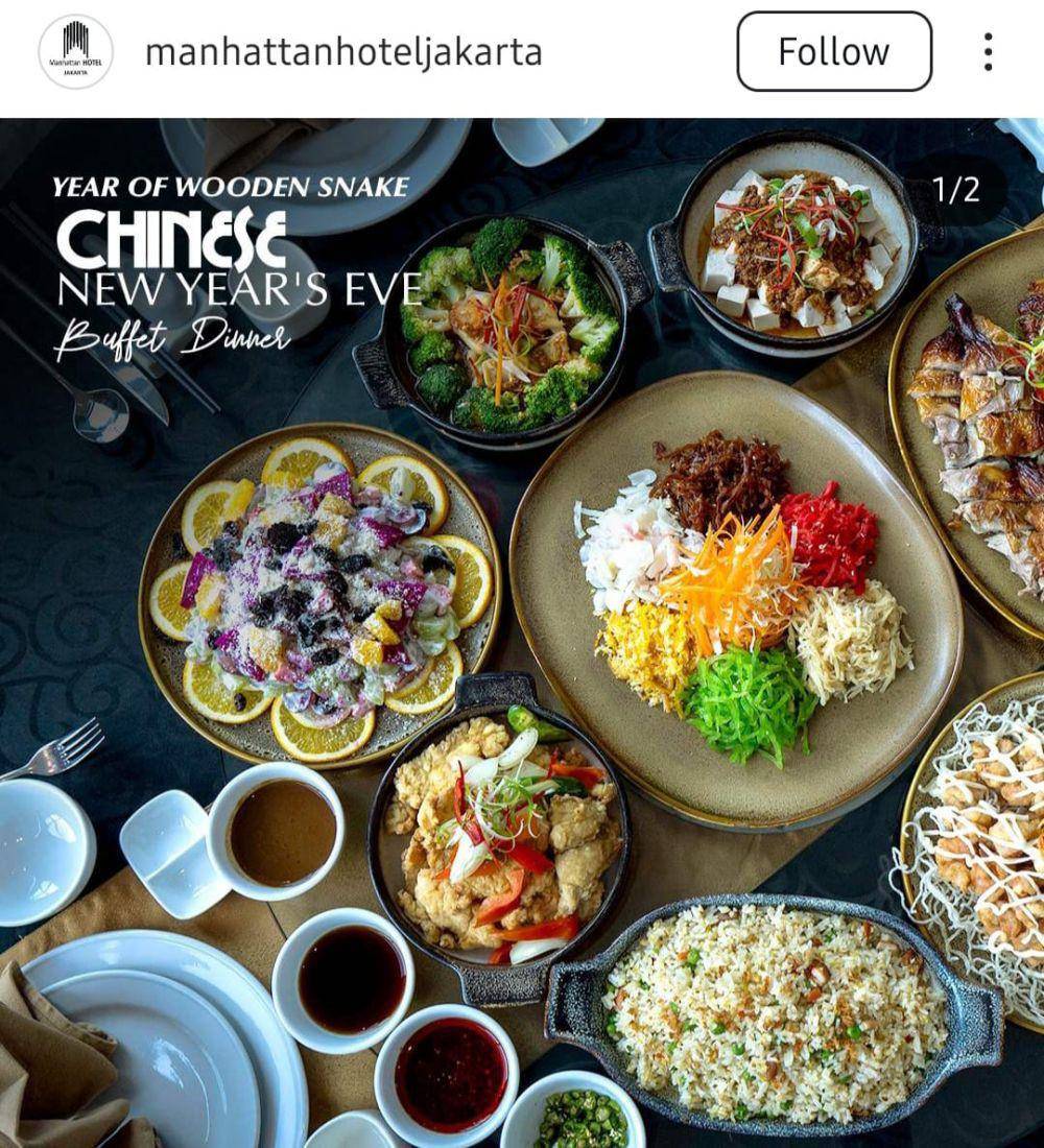 Potret menu Imlek di Manhattan Hotel Jakarta (instagram.com/manhattanhoteljakarta)