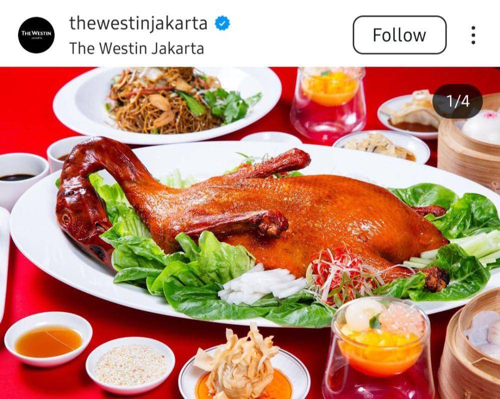 Potret menu Imlek di The Westin Jakarta (instagram.com/thewestinjakarta)