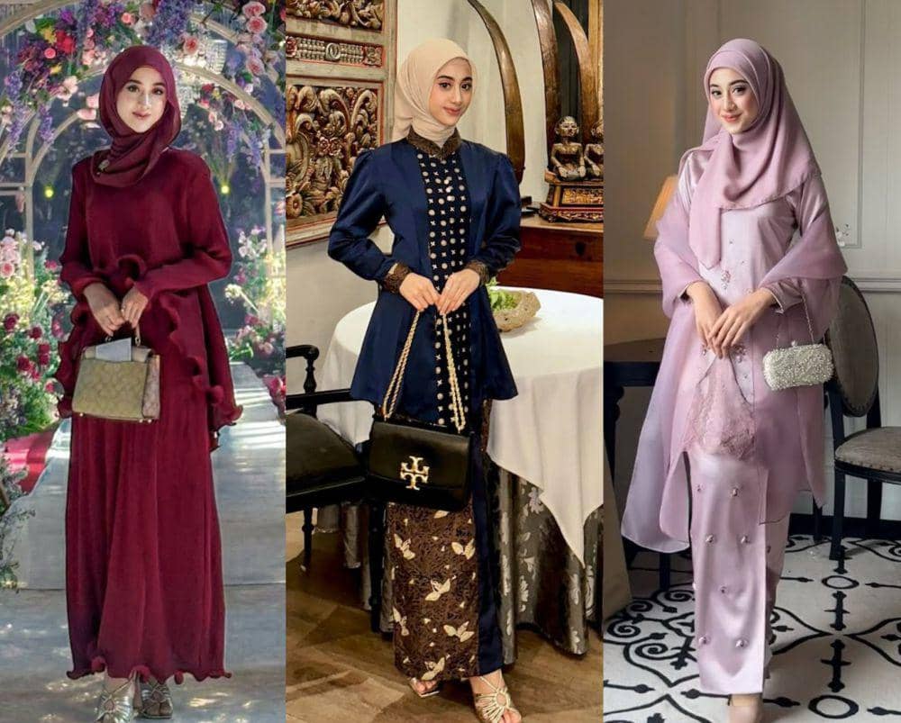 7 Inspirasi OOTD Kondangan Hijab Super Mewah ala Nimas Azzlia