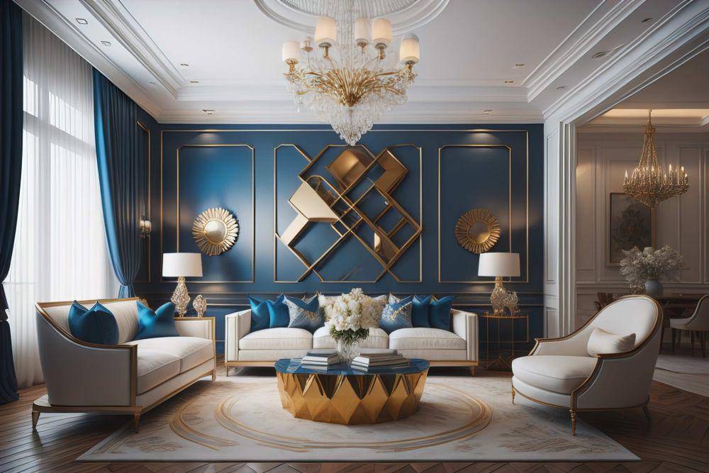 Ilustrasi desain ruang tamu luxury classic (vecteezy.com/tisrayilli)