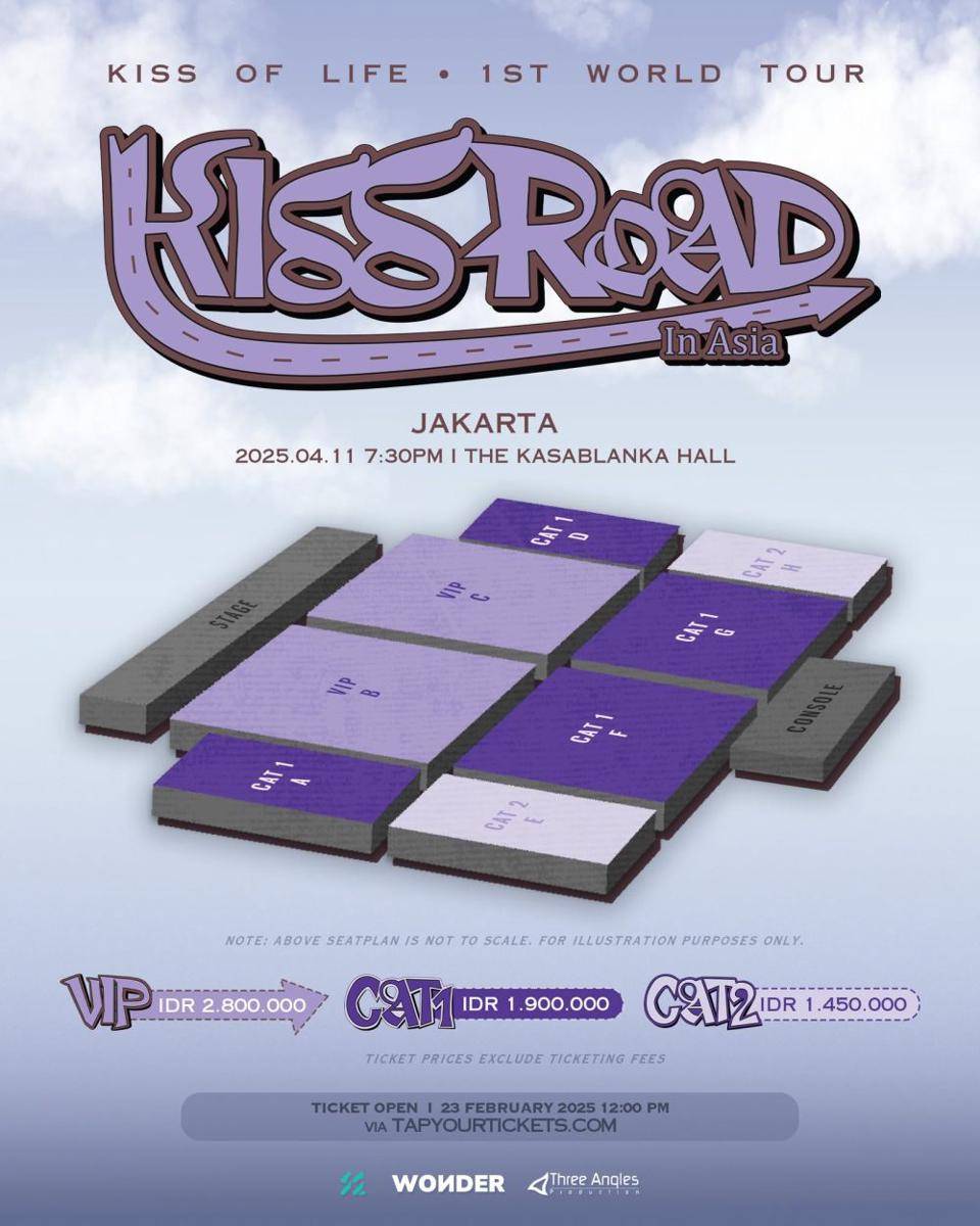 harga tiket konser KISS OF LIFE di Jakarta (instagram.com/threeangelsproduction)