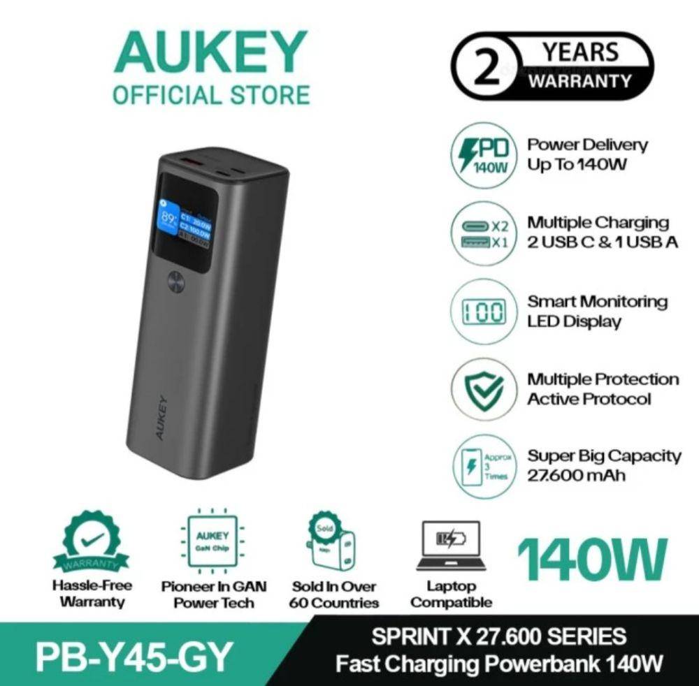 AUKEY PB-Y45-GY (tokopedia.com/AUKEY OFFICIAL STORE)