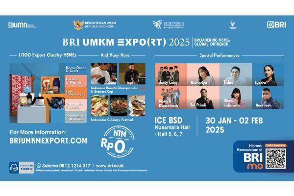 BRI UMKM EXPO(RT) 2025 akan segera hadir dan siap menyuguhkan pengalaman luar biasa bagi para pengunjung. Pameran akan digelar pada 30 Januari hingga 2 Februari 2025 di ICE BSD, Tangerang, Banten. (Dok. BRI)