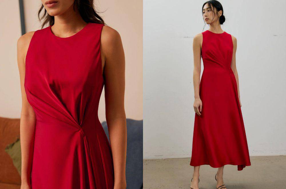 Love, Bonito - Satin Pleated Bias Cut Maxi Dress (lovebonito.com)