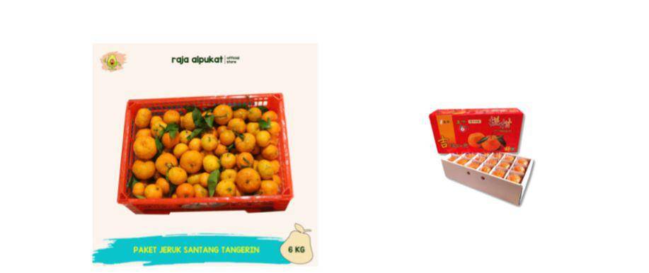 Raja Alpukat - Jeruk Santang Madu, (kanan) Ponkam Gift Pack. (Dok: Tokopedia-ID)