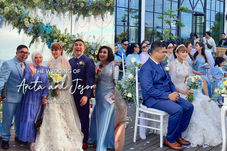 Dekorasi Nikah Anita Hara dan Jeson Siregar, Bernuansa Biru!