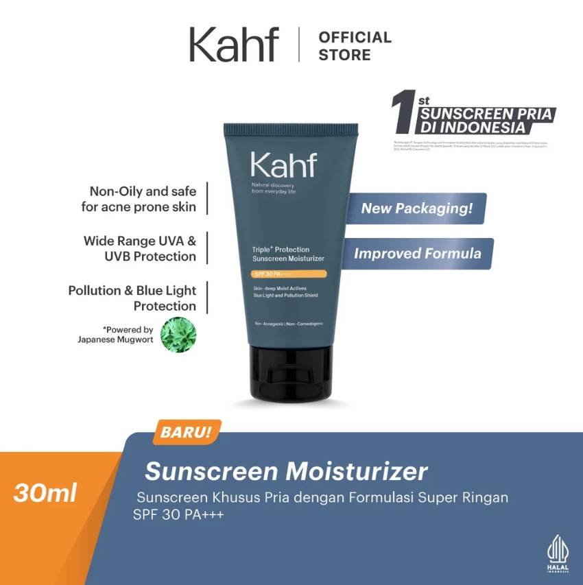 Kahf Triple+ Protection Sunscreen Moisturizer (shopee.co.id/Kahf Official Shop)