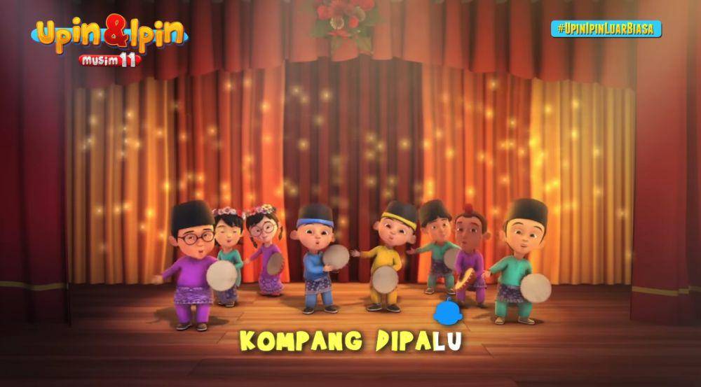 Upin Ipin dan teman-teman main kompang (youtube.com/Les' Copaque Production)