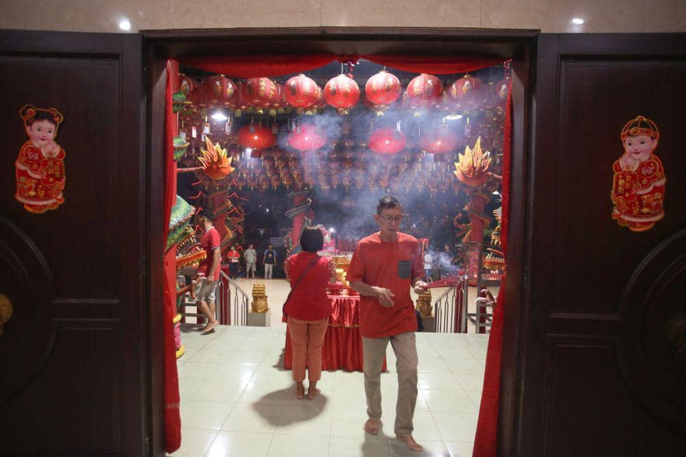 Vihara saat perayaan Imlek di Tangerang Raya (ANTARA FOTO/Muhammad Iqbal)