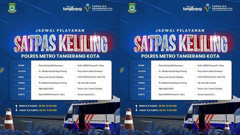 poster jadwal pelayanan SIM Keliling Polres Metro Tangerang Kota (instagram.com/tangerangkota)