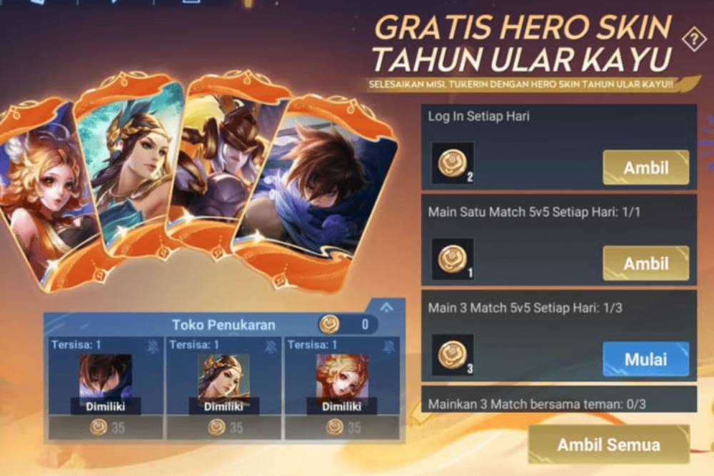 event Gratis Hero Skin Tahun Ular Kayu di Honor of Kings (dok. TiMi Studio Group/Honor of Kings)