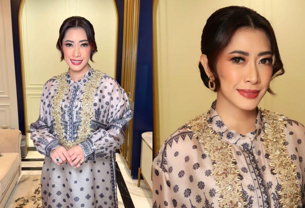 7 Gaya Aliya Rajasa di Pengajian Pranikah Rasyid Rajasa, Elegan!