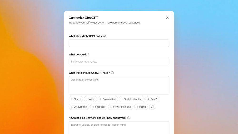 tampilan Custom Instruction di ChatGPT. (dok. OpenAI)