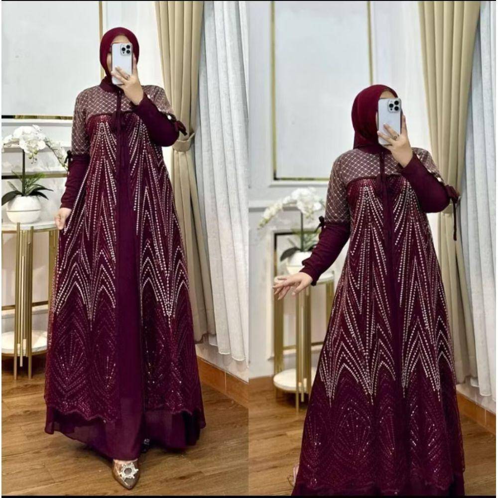 gamis payet (shopee.com/Vallina Outfit Official Shop)