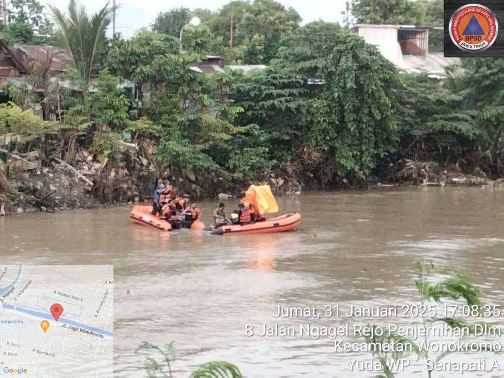 Pria Tenggelam di Jagir Ditemukan Meninggal