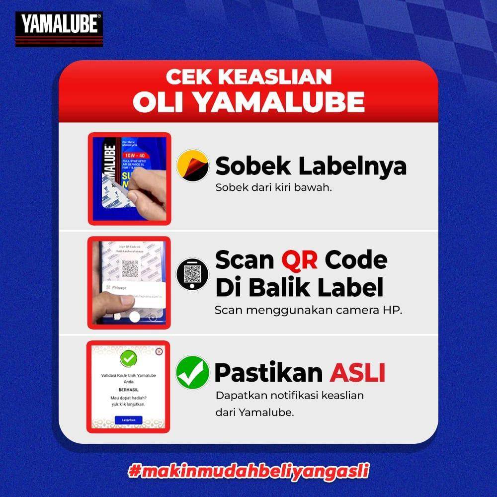 cara melihat kode QR oli Yamalube (dok. shopee.co.id/Yamaha Motor Genuine Official)