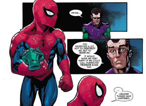 Norman Osborn mengajukan diri untuk menjadi teman Peter Parker (dok. Marvel)