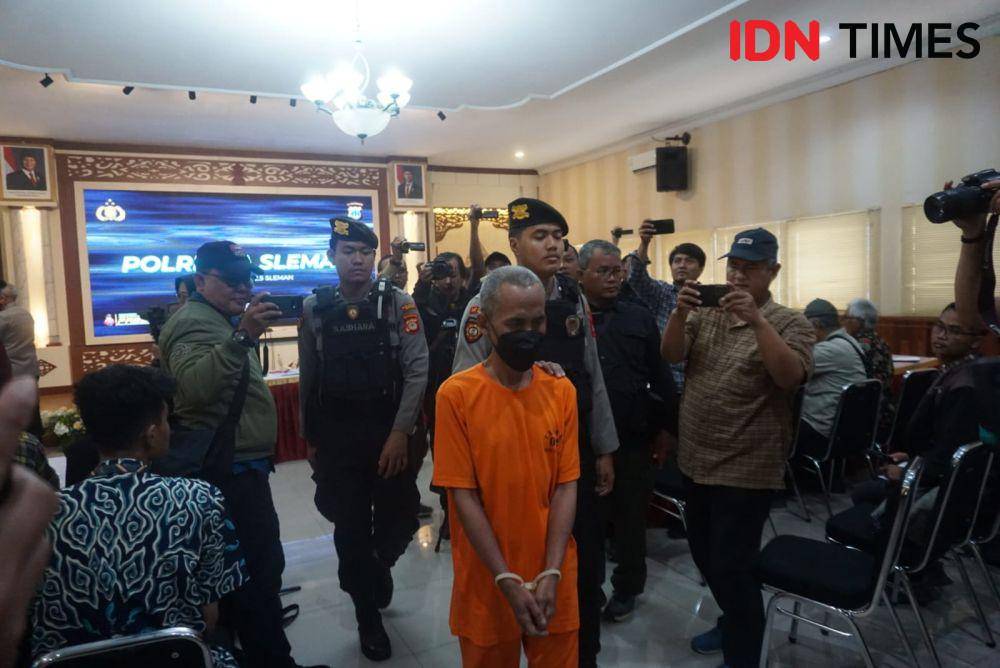 Pelaku penganiayaan ibu kandung di Sleman ditangkap polisi. (IDN Times/Tunggul Damarjati)