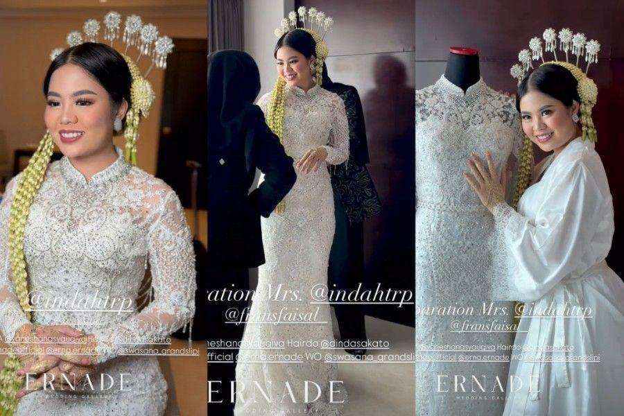 Busana dan Makeup Akad Nikah Indah Tri Pertiwi, Istri Frans Faisal