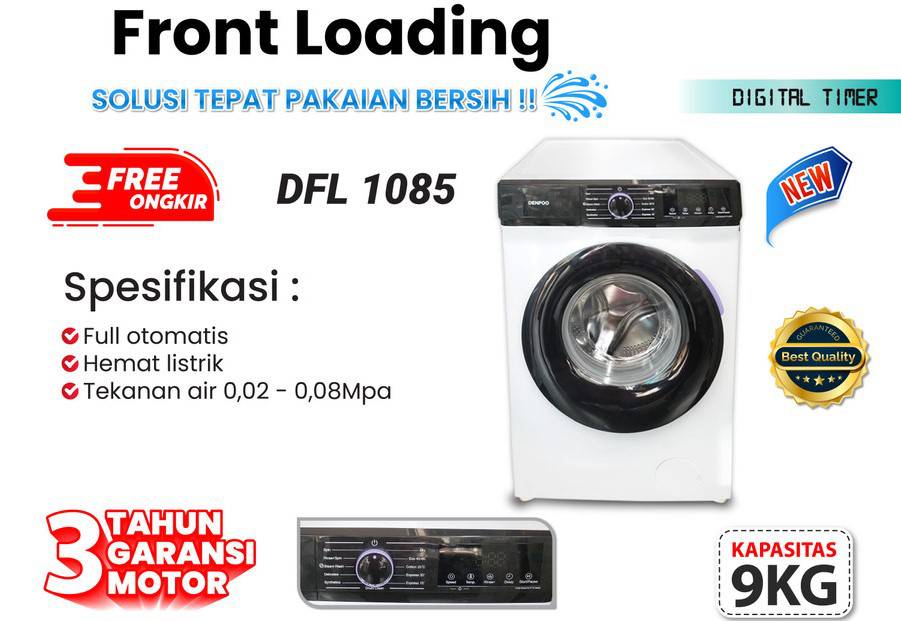 Denpoo Mesin Cuci Front Loading DFL-1085G (tokopedia.com/DENPOO OFFICIAL STORE)