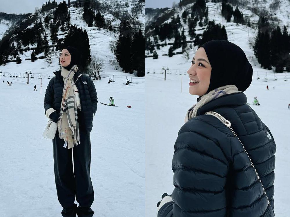 7 Potret Liburan Nashwa Zahira di Jepang, Main Salju Bareng Keluarga!