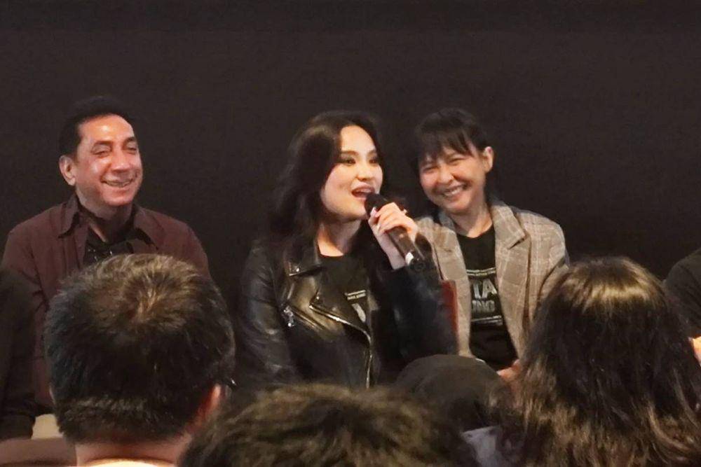 Adzana Ashel di konferensi pers film Petaka Gunung Gede, Jumat (31/1/2025) (dok. IDN Times/Shandy Pradana)