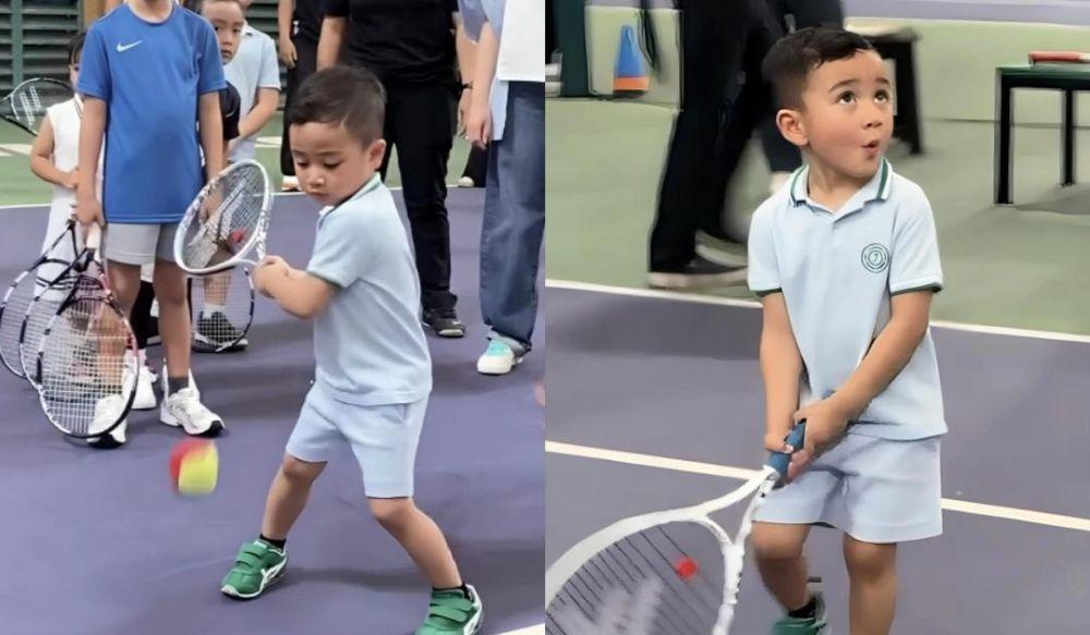 7 Potret Cipung Ikut Coaching Clinic Tenis, Penuh Semangat!