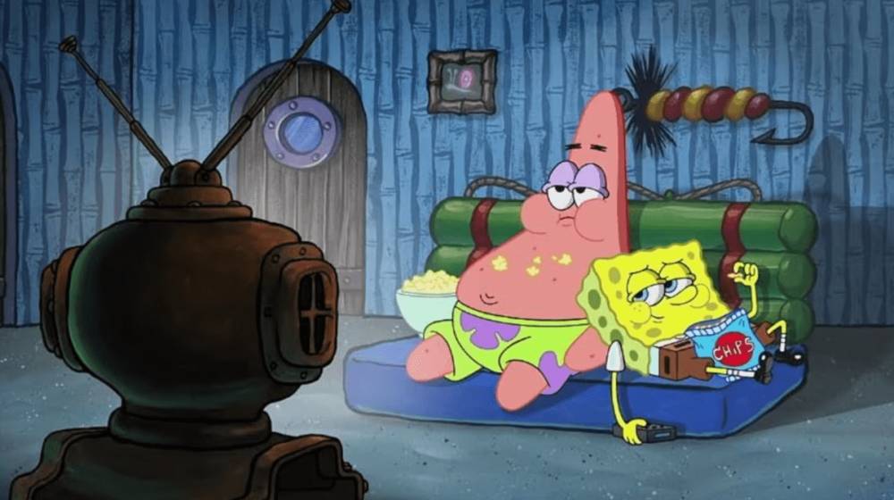 SpongeBob dan Patrick sedang menonton TV (dok. Nickelodeon/SpongeBob Squarepants)