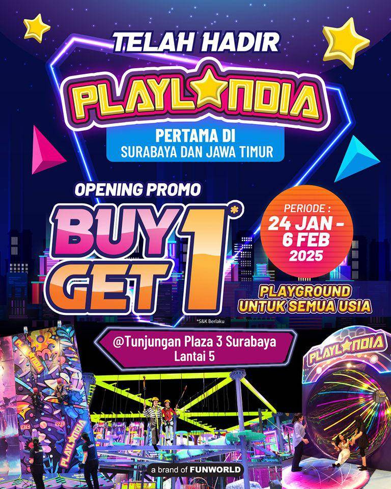 Kidzlandia di Tunjungan Plaza 3. instagram.com/kidzlandiaplaygrounds