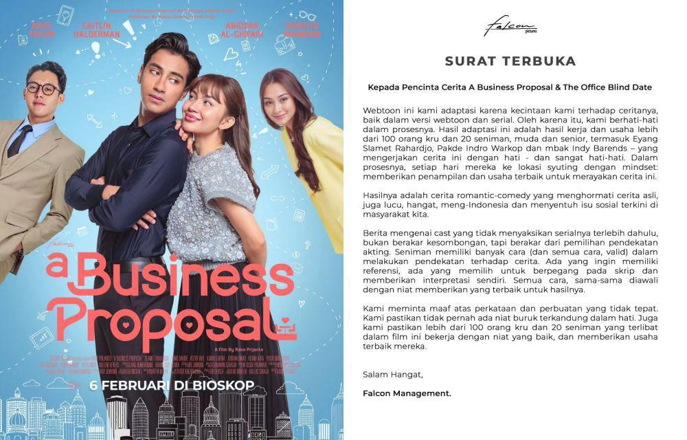 Surat Falcon untuk Fans A Business Proposal, Ungkap Permintaan Maaf