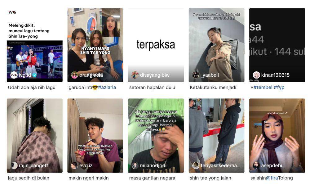 TikTok lagu "Mengapa Harus Shin Tae Yong" (dok. TikTok.com)