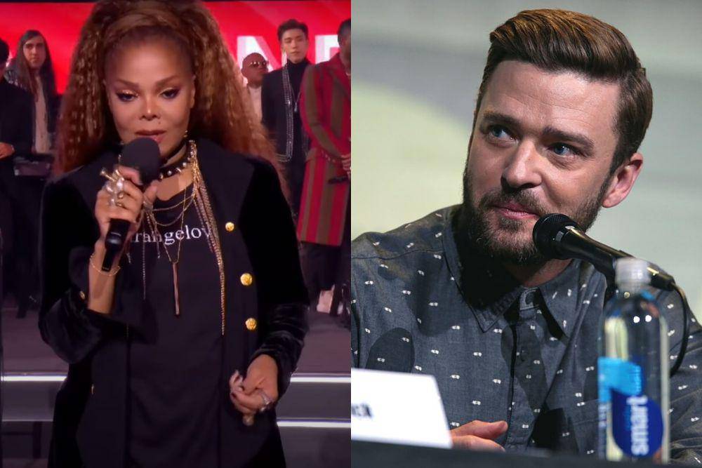 Janet Jackson di MTV European Music Award 2018 dan Justin Timberlake di San Diego Comic Con International 2016 (commons.wikimedia.org/MTV UK | commons.wikimedia.org/Gage Skidmore)