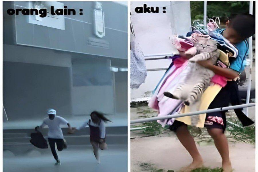 7 Meme Kebiasaan saat Hujan Ini Kocak Banget, Terlalu Relate!