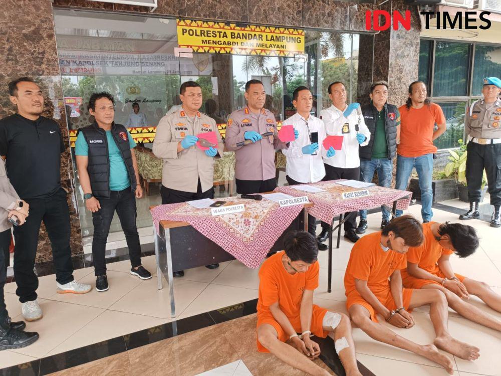 Polisi Bekuk 3 Komplotan Begal Korban Driver Online di Bandar Lampung