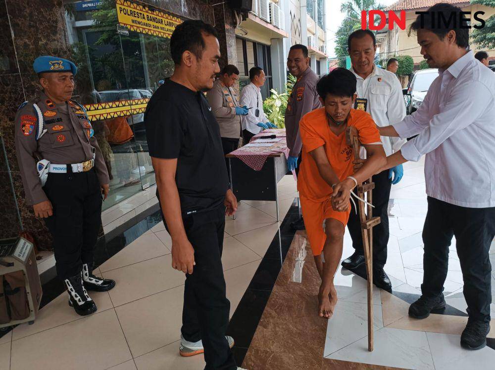 Jefri Karnando (35), otak pelaku pembegalan korban driver taksi online di Bandar Lampung. (IDN Times/Tama Yudha Wiguna).