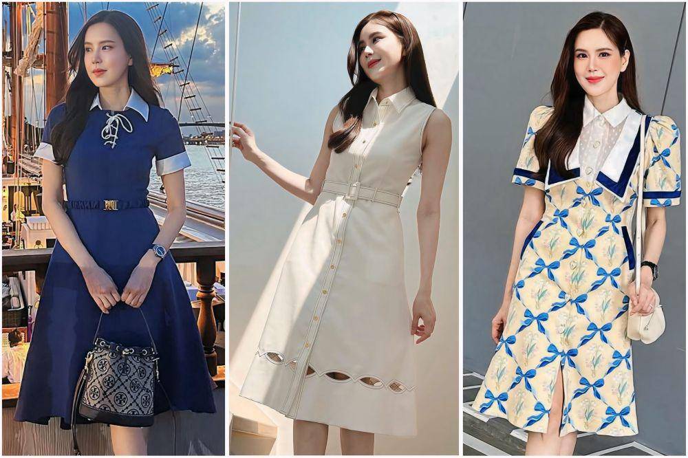 potret ide dress kerah ala Jeab Pijittra (instagram.com/jeab_pijittra)