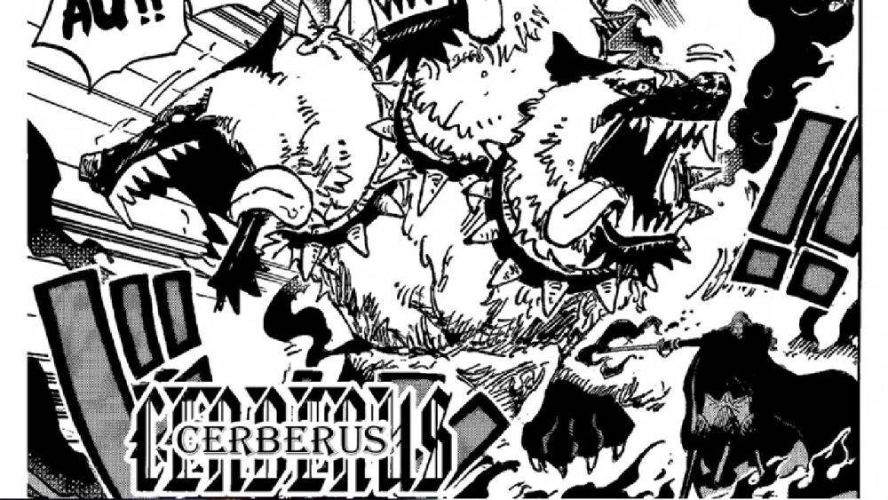 Shamrock mengeluarkan Cerberus dari pedangnya. (dok. Viz Media/One Piece)