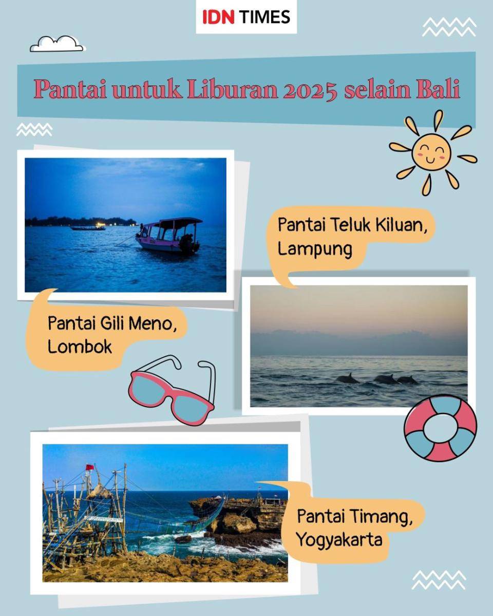 Infografis destinasi pantai selain Bali (IDN Times/Sukma Mardya Shakti)