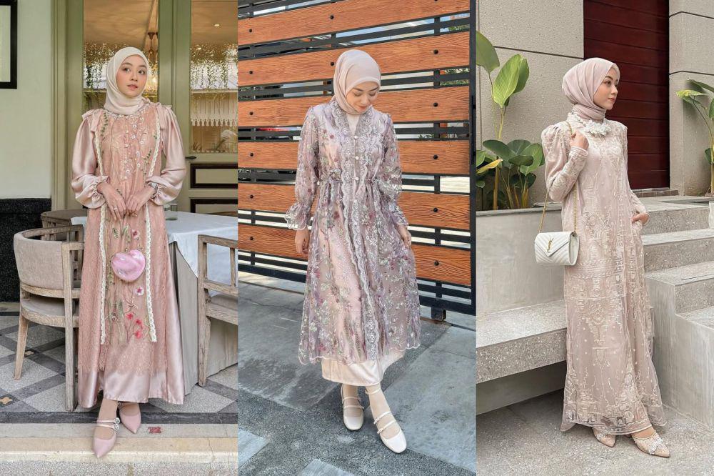 8 Ide Dress Brokat untuk Lebaran ala Selebgram Meirani Amalia